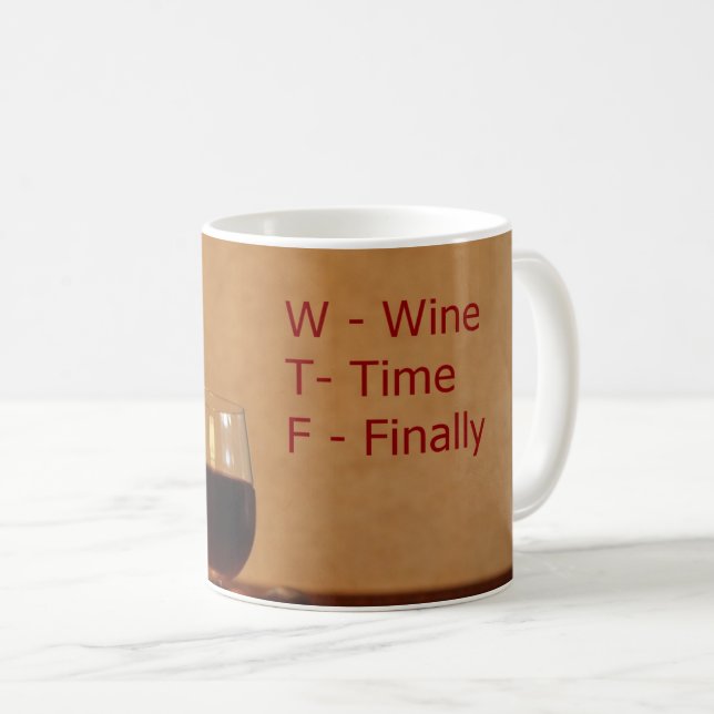 WTF created into a coffee mug. Coffee Mug (Front Right)