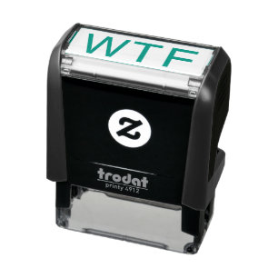 WTF Funny Meme Simple Typography Cute Humourous Self-inking Stamp