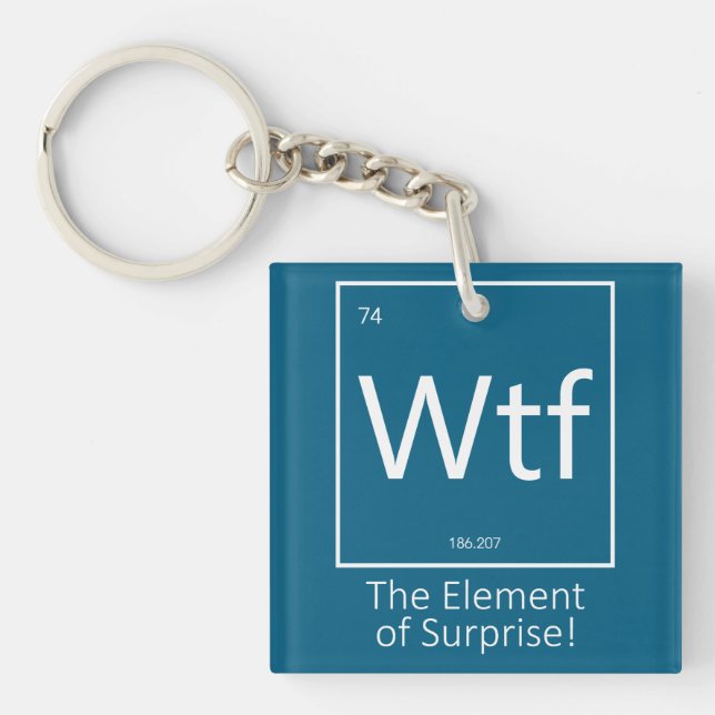 Wtf Funny, Periodic Table Style  Key Ring (Front)