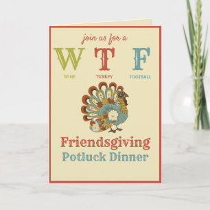WTF Funny Thanksgiving Friendsgiving Invitation
