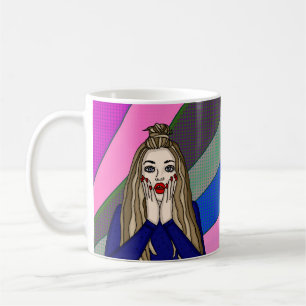 WTF Life? Funny Pop Art Woman Surprised Coffee Mug