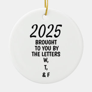WTF Ornament, Funny Secret Santa, Coworker Ceramic Tree Decoration