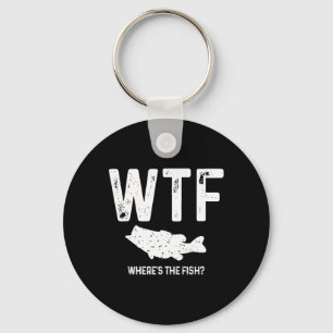 Wtf Where's The Fish Largemouth B Funny Fishing Gi Key Ring