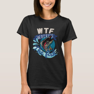 WTF Wheres The Fish Retro Fishing T-Shirt
