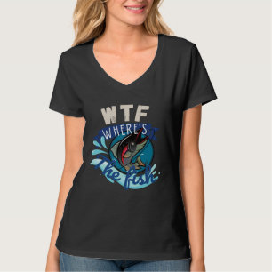 WTF Wheres The Fish Retro Fishing T-Shirt