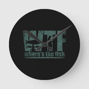 WTF Wheres The Fish Round Clock