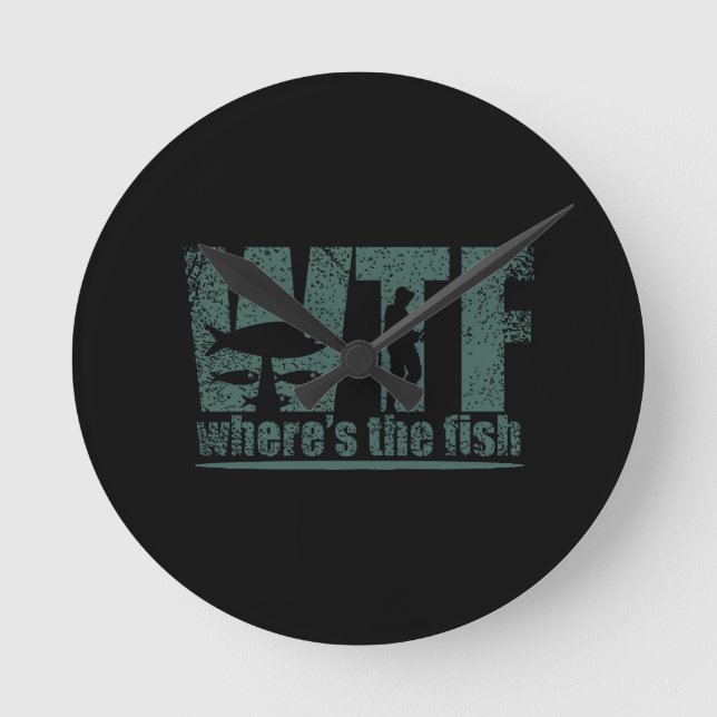 WTF Wheres The Fish Round Clock (Front)