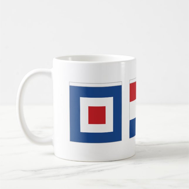 WTF Whiskey Tango Foxtrot Nautical Flags Coffee Mug (Left)