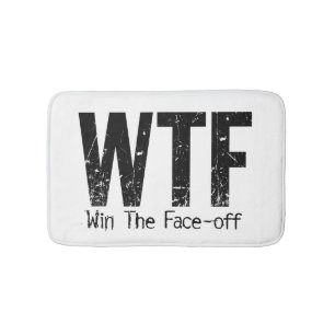 WTF: Win The Face-off (Hockey) Bath Mat