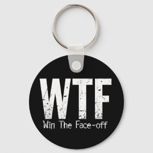 WTF: Win The Face-off (Hockey) Key Ring