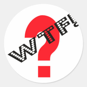 WTF With Question Mark Classic Round Sticker
