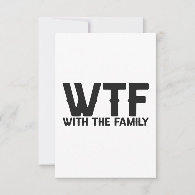 WTF With The Family Funny Summer Vacation Matching Thank You Card (Front)