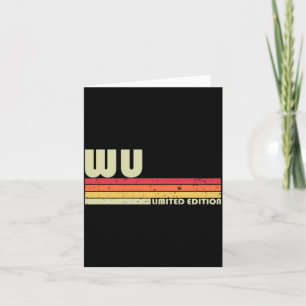 Wu Surname Funny Retro Vintage 80s 90s Birthday Card