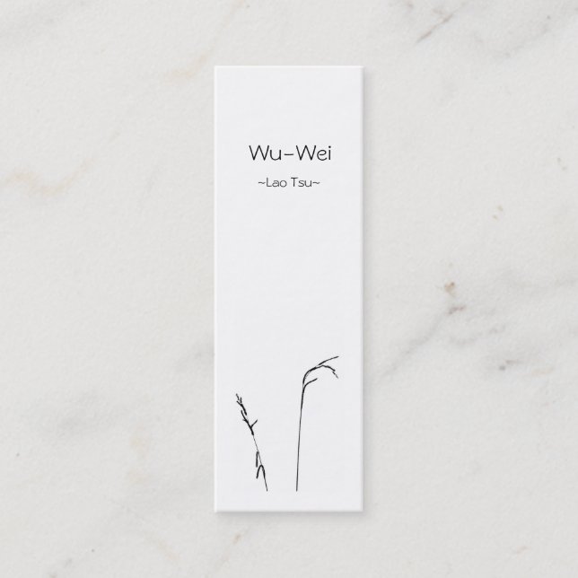 Wu-Wei Bookmark/ Mini Business Card (Front)