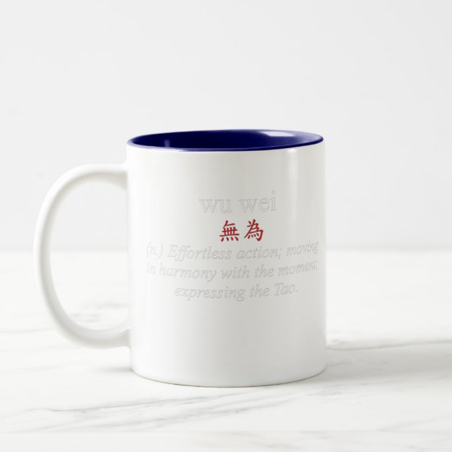 Wu Wei by Truth Tees Taoist Aesthetic Two-Tone Coffee Mug (Left)