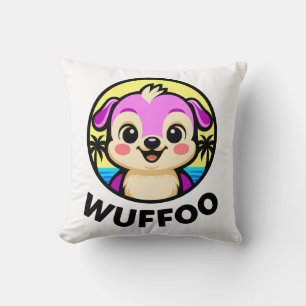 Wuffoo Adventures Cute Kawaii Puppy animation logo Cushion