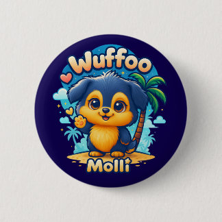 Wuffoo Molli Cute Kawaii Puppy Tropical Island 6 Cm Round Badge