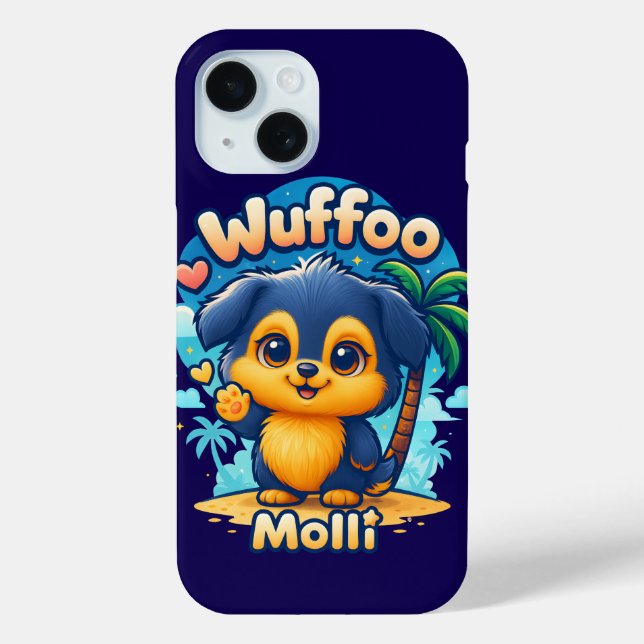 Wuffoo Molli Cute Kawaii Puppy Tropical Island Case-Mate iPhone Case (Back)
