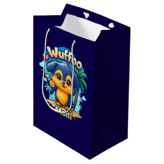 Wuffoo Molli Cute Kawaii Puppy Tropical Island Medium Gift Bag