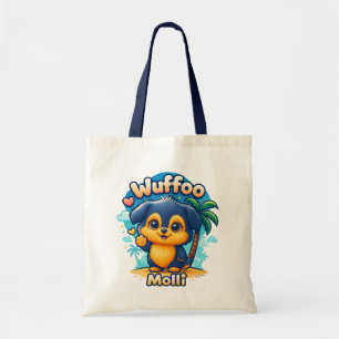 Wuffoo Molli Cute Kawaii Puppy Tropical Island Tote Bag