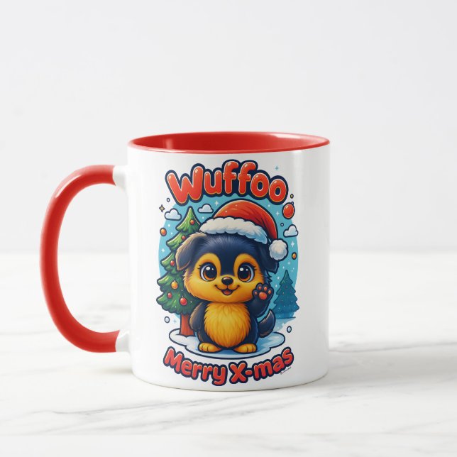 Wuffoo Molli Merry X-mas Kawaii 3D Holiday Mug (Left)
