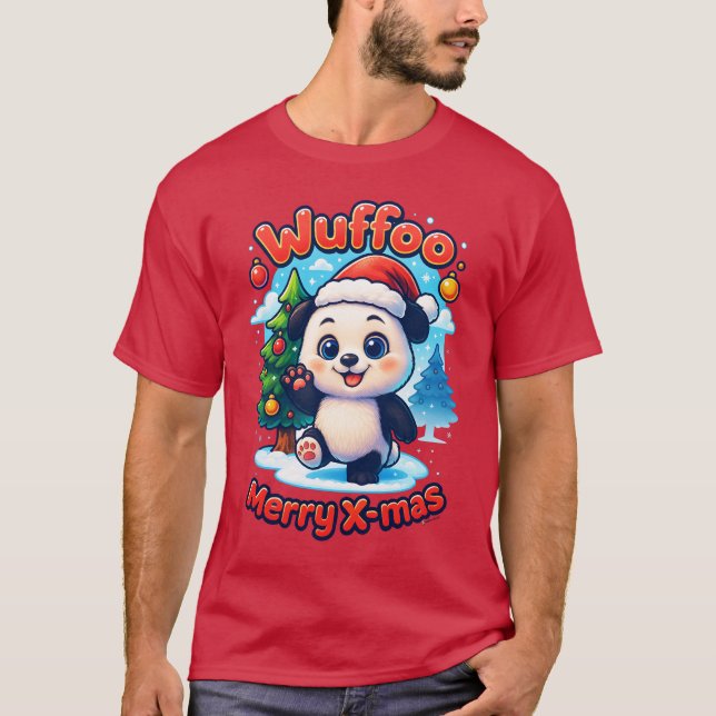 Wuffoo Poppi Merry X-mas Kawaii 3D Holiday T-Shirt (Front)