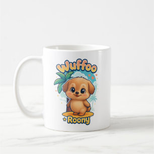 Wuffoo Roony Cute Kawaii Puppy Tropical Island Coffee Mug
