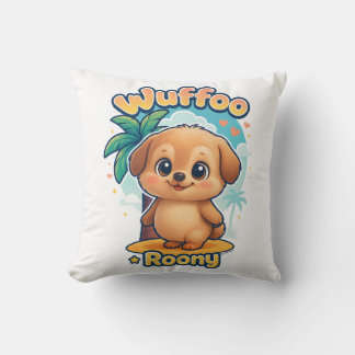 Wuffoo Roony Cute Kawaii Puppy Tropical Island Cushion