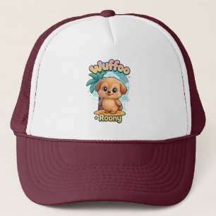 Wuffoo Roony Cute Kawaii Puppy Tropical Island Trucker Hat
