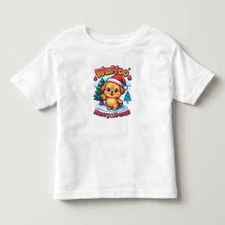 Wuffoo Roony Merry X-mas Kawaii 3D Holiday Toddler T-Shirt