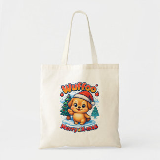 Wuffoo Roony Merry X-mas Kawaii 3D Holiday Tote Bag