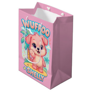 Wuffoo Shelly Kawaii Puppy Tropical Island Medium Gift Bag