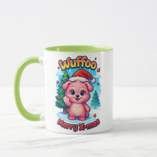 Wuffoo Shelly Merry X-mas Kawaii 3D Holiday Mug