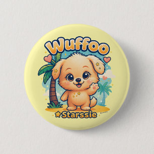 Wuffoo Starssie Kawaii Puppy Tropical Island 6 Cm Round Badge