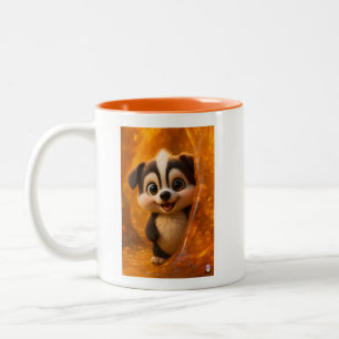 Wuffoo Surffie Cute Kawaii Puppy Amber Two-Tone Coffee Mug