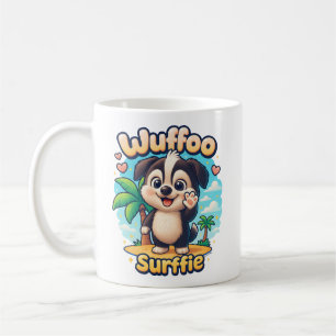 Wuffoo Surffie Cute Kawaii Puppy Tropical Island Coffee Mug