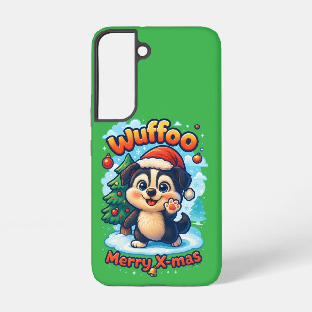 Wuffoo Surffie Merry X-mas Kawaii 3D Holiday Samsung Galaxy S22 Case (Back)