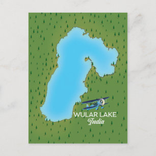Wular Lake India map Postcard