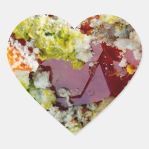 Wulfenite Specimen Heart Crystal Gemstone Art Sticker