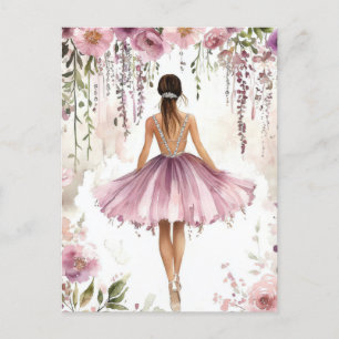 Wunderschöne Aquarell Ballerina im Tutu  Postcard