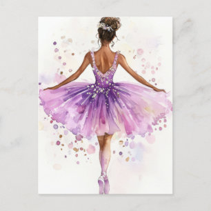Wunderschöne Aquarell Ballerina im Tutu  Postcard