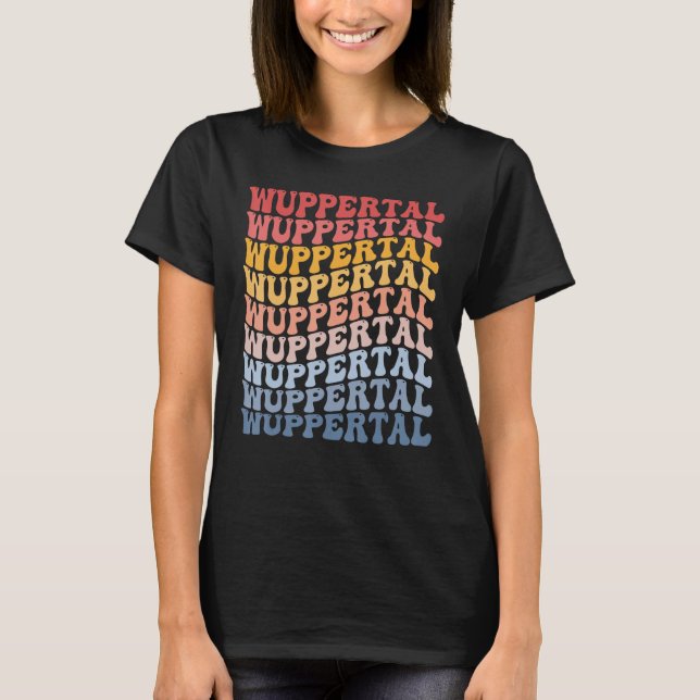 Wuppertal City Groovy Retro T-Shirt (Front)