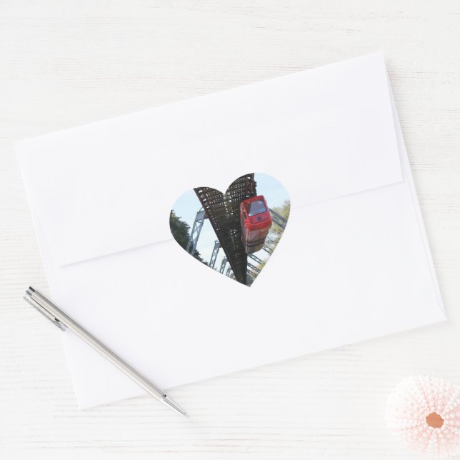 Wuppertal Floating Train / Wuppertaler Schwebebahn Heart Sticker (Envelope)