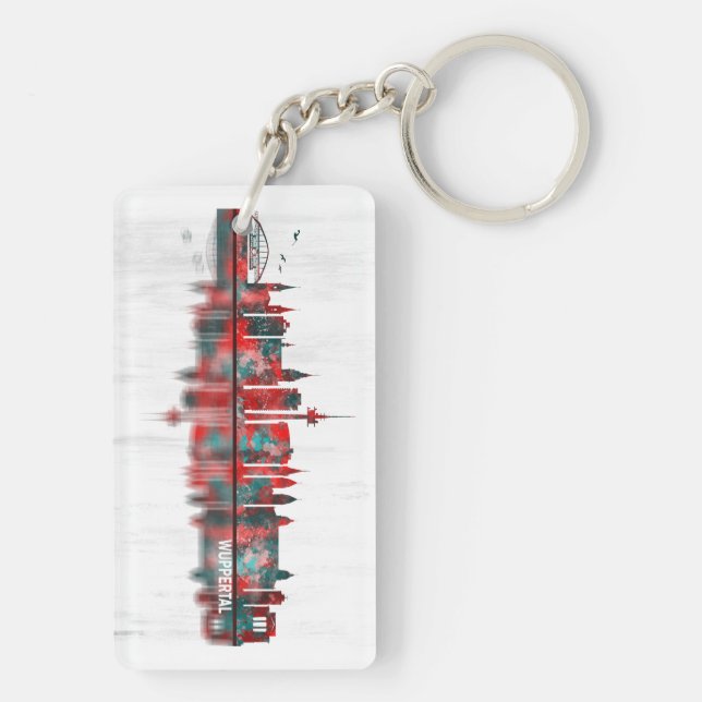 Wuppertal Germany Skyline Key Ring (Back)