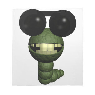 Wurm mit Sonnenbrille Notepad