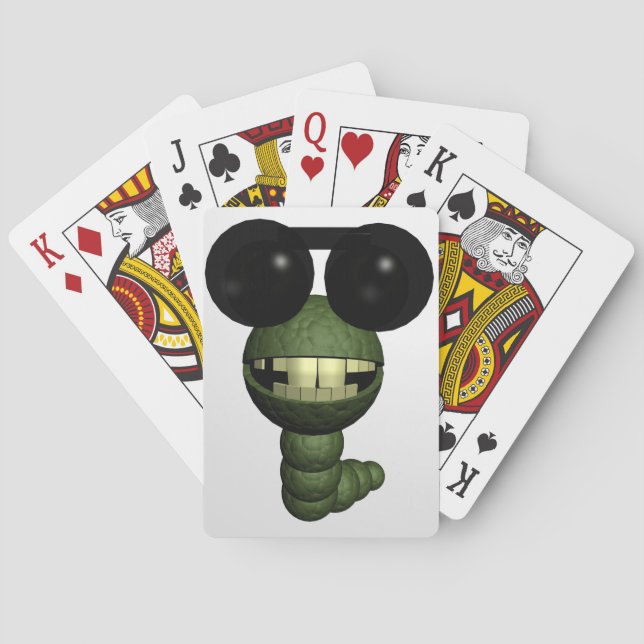 Wurm mit Sonnenbrille Playing Cards (Back)