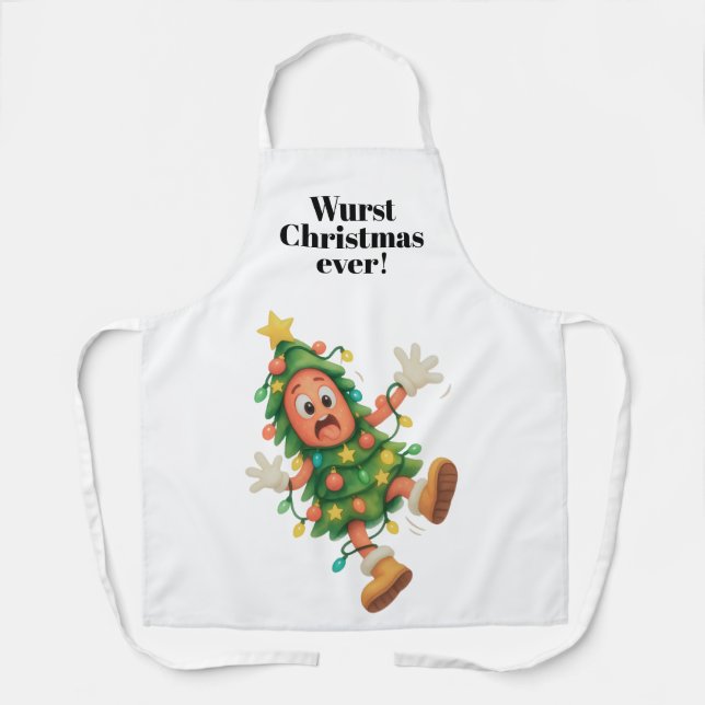 Wurst Christmas ever! Funny  Salami  Apron (Front)