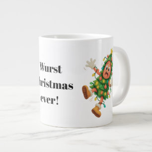 Wurst Christmas ever! Funny Salami Large Coffee Mug