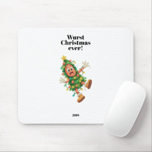 Wurst Christmas ever! Funny Salami Mouse Mat