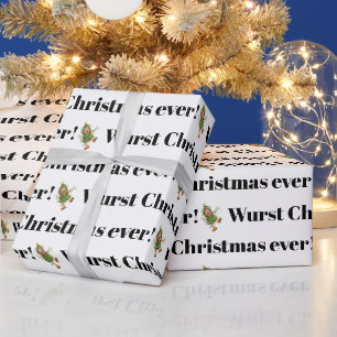 Wurst Christmas ever! Funny Salami Wrapping Paper
